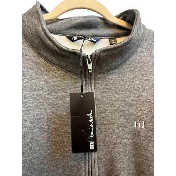 Travis Mathew 1/4 Zip Glacial Pullover Dark Heather Gray NEW Mens XXL Golf - Picture 3 of 8